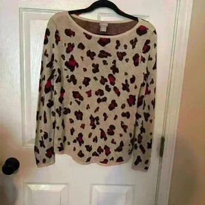Chicos pull over lightweight sweater size 0 small animal print
